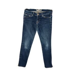 J Brand Jeans Womens Size 27 Blue Skinny Low Rise Stretch Premium Denim Zip Hem